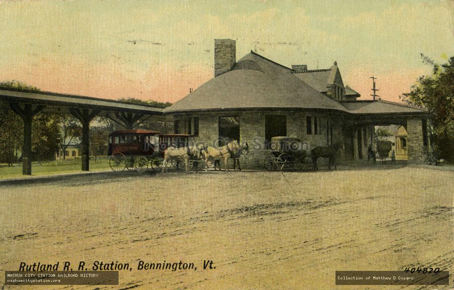 Postcard: Rutland Railroad Station, Bennington, Vermont